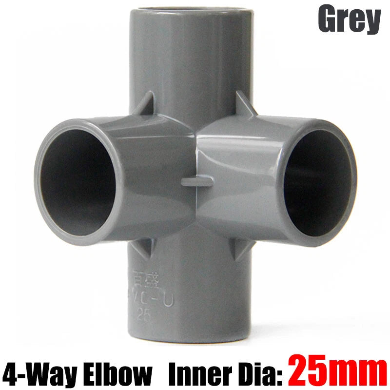PVC 3 4 5 6-Way Elbow Connector Direct Pipe Fittings 20-110mm White Blue Grey