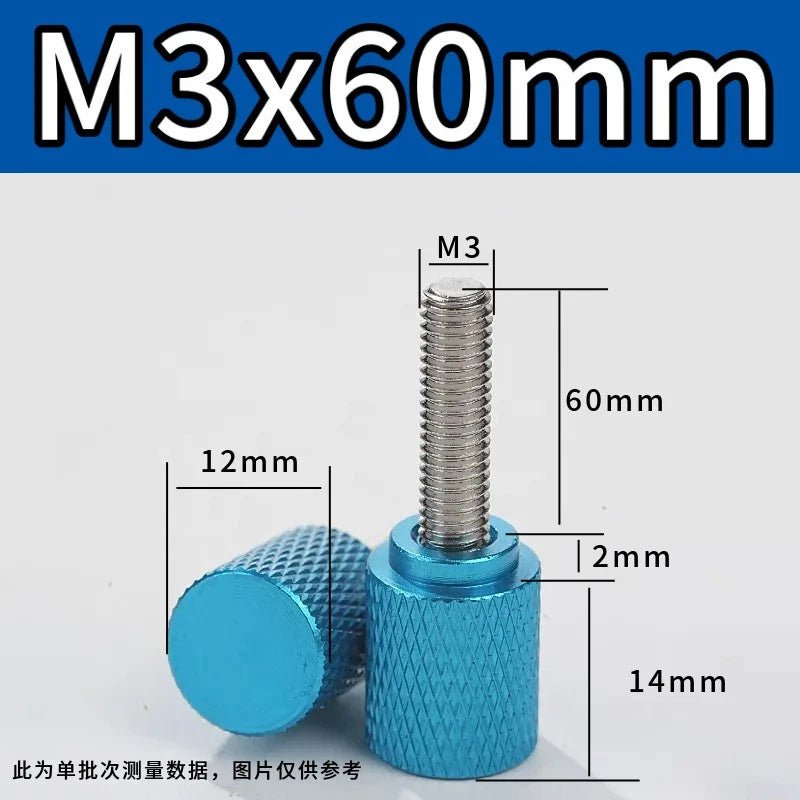 M3 Knurled Thumb Screws – Colored Anodized Aluminum, 6mm to 100mm, 10 Colors - HomeDIYer