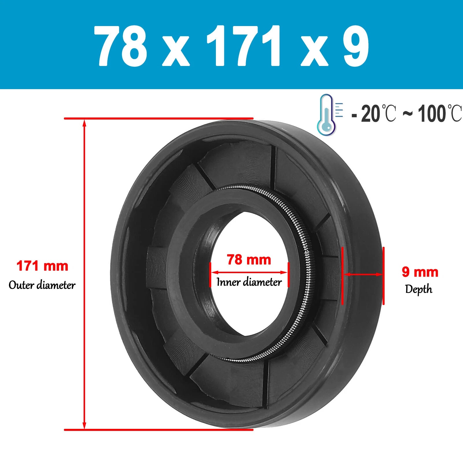 Oil Seal 75 76 77 78 79 80 81 82mm Inner dia Rotary Shaft Double Lip R23 TC TTO