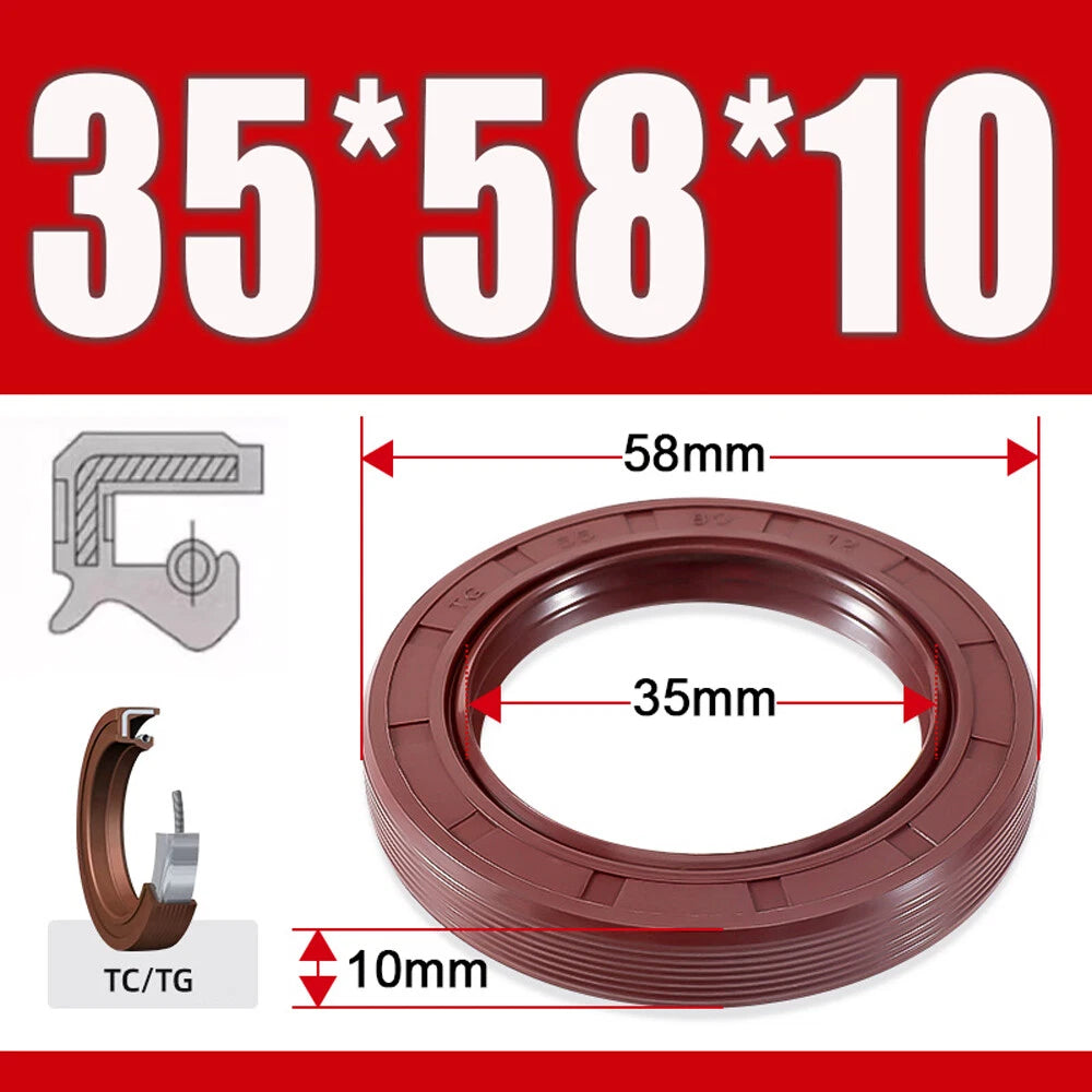TC/TG Dual Lip FKM Oil Seal — Metric Rotary Shaft Sealing Ring, ID 25–50mm