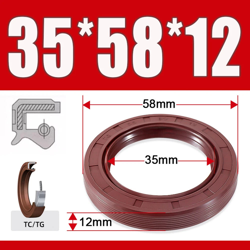 TC/TG Dual Lip FKM Oil Seal — Metric Rotary Shaft Sealing Ring, ID 25–50mm