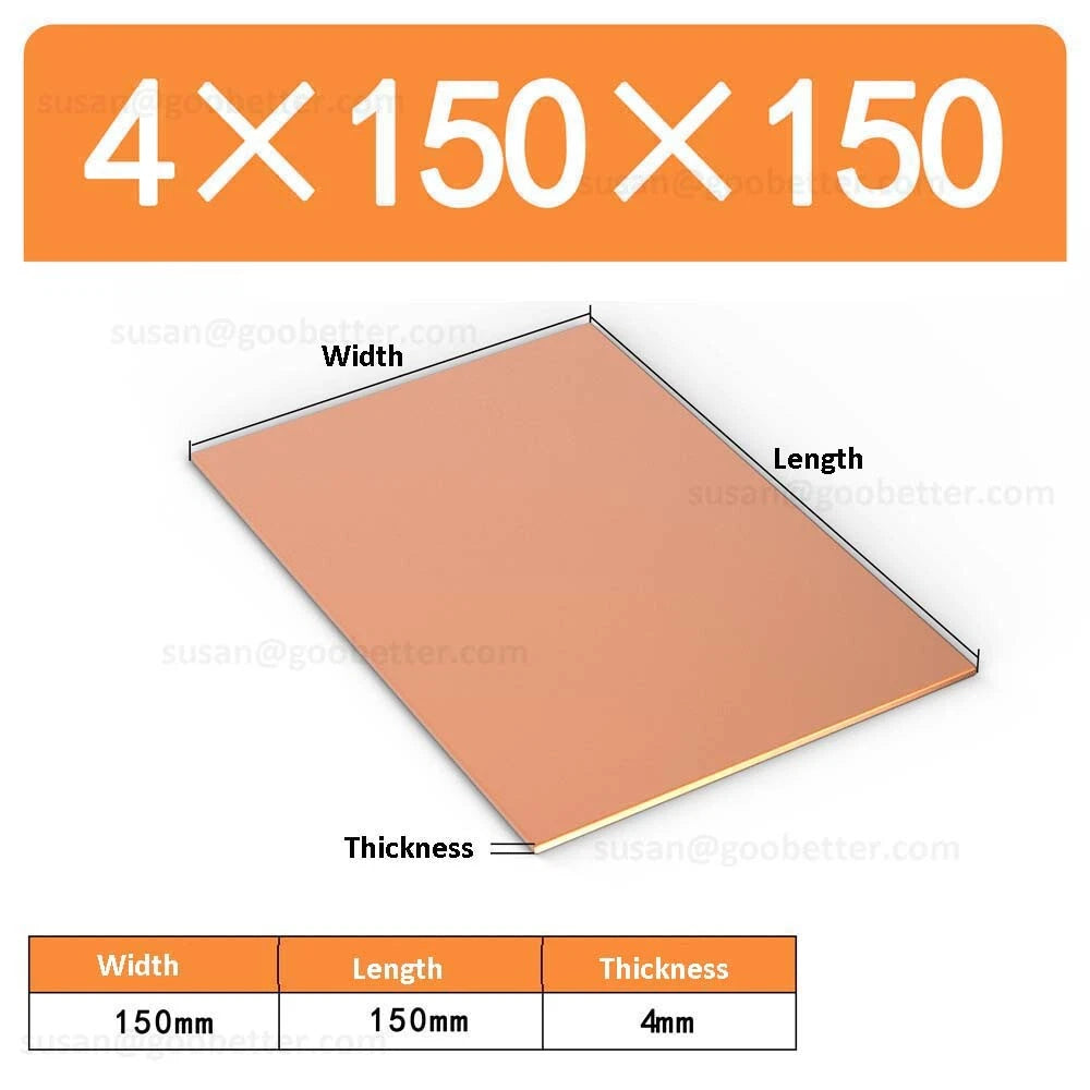 Natural Copper Sheet Metal guillotine cut - 0.3mm to 6.0mm - Multiple Sizes