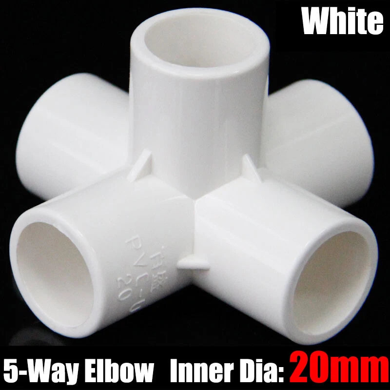 PVC 3 4 5 6-Way Elbow Connector Direct Pipe Fittings 20-110mm White Blue Grey