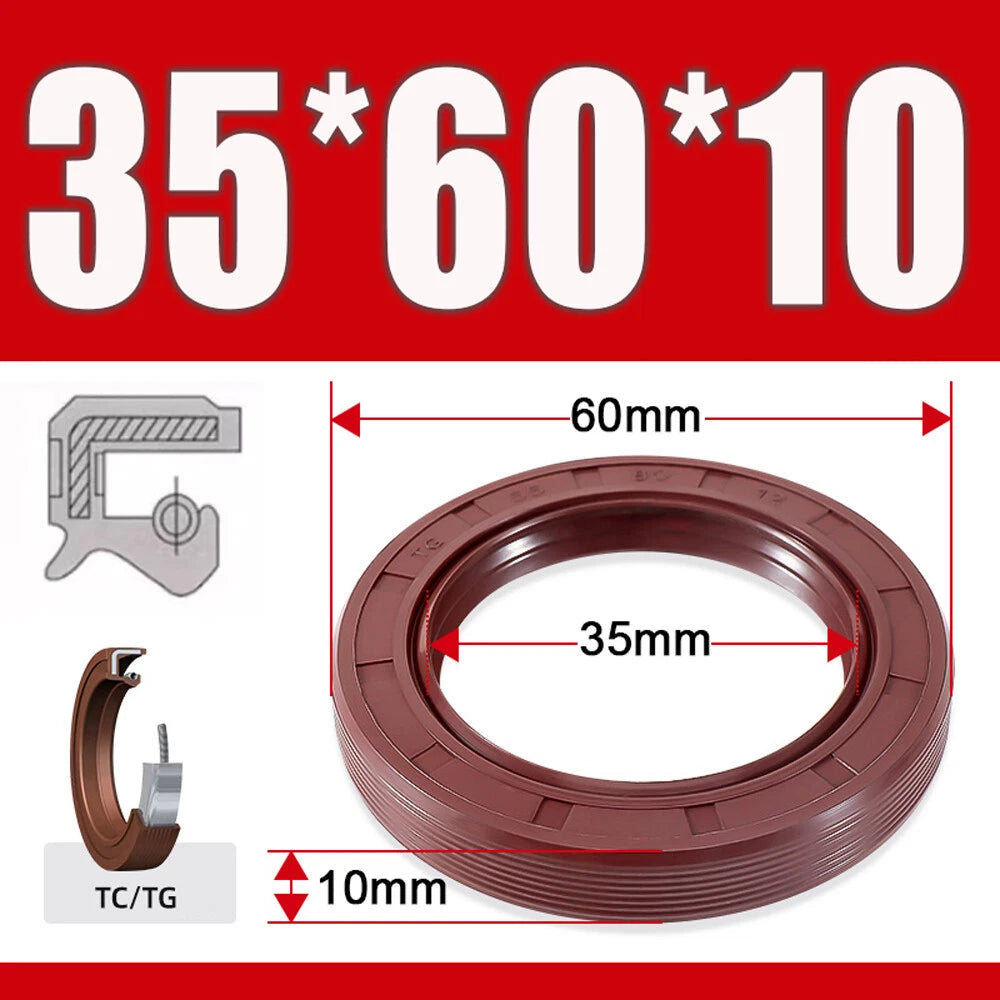 TC/TG Dual Lip FKM Oil Seal — Metric Rotary Shaft Sealing Ring, ID 25–50mm