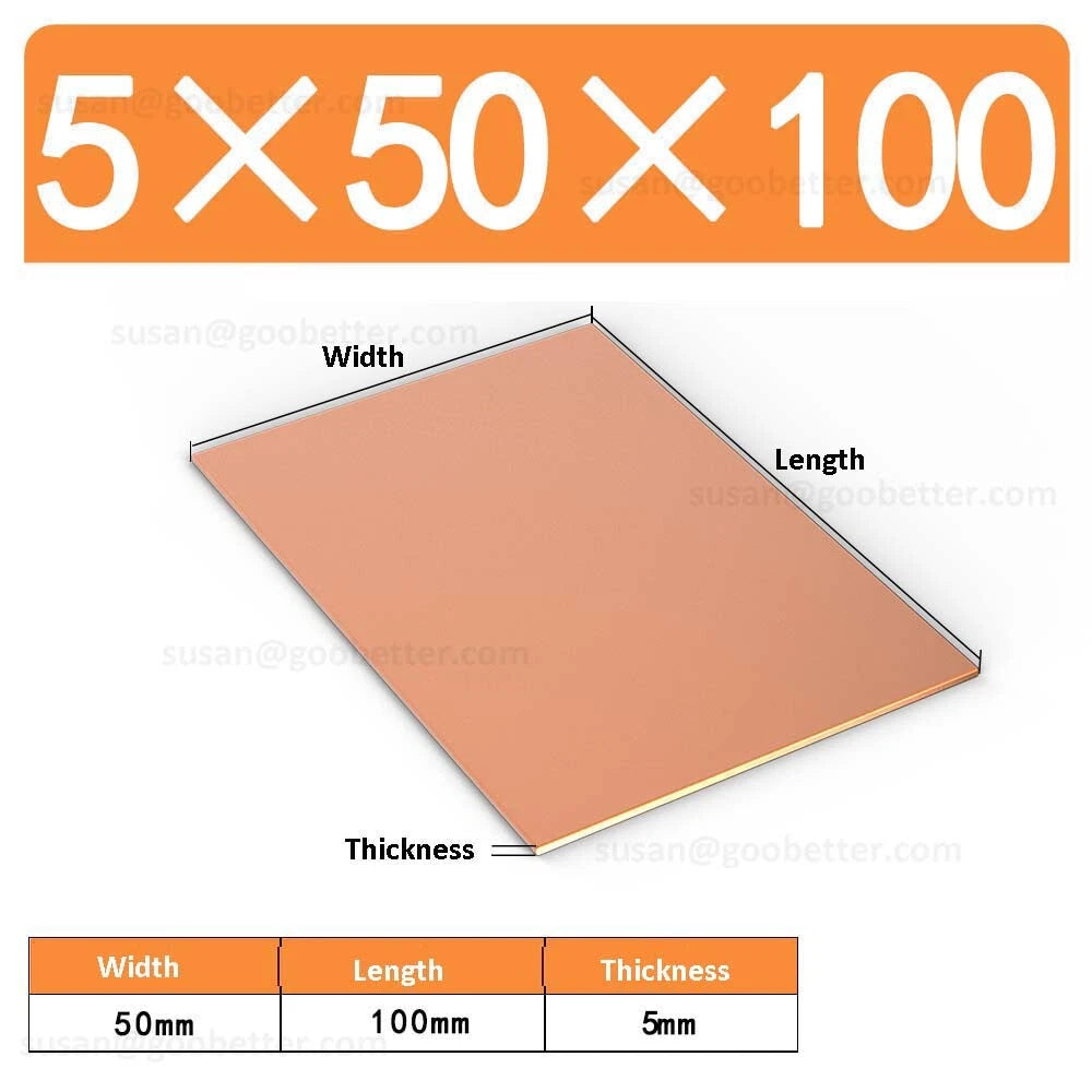 Natural Copper Sheet Metal guillotine cut - 0.3mm to 6.0mm - Multiple Sizes