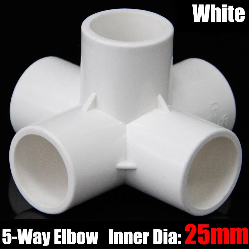 PVC 3 4 5 6-Way Elbow Connector Direct Pipe Fittings 20-110mm White Blue Grey