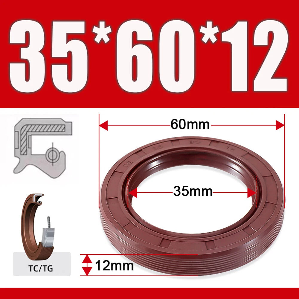 TC/TG Dual Lip FKM Oil Seal — Metric Rotary Shaft Sealing Ring, ID 25–50mm