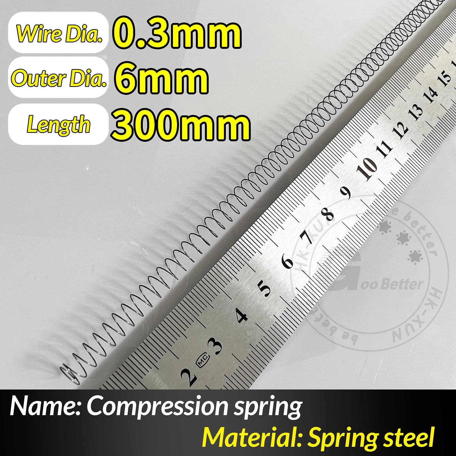 Compression Spring Pressure Springs, Wire Dia 0.3-1.0mm, OD 2-25mm, Length 300mm