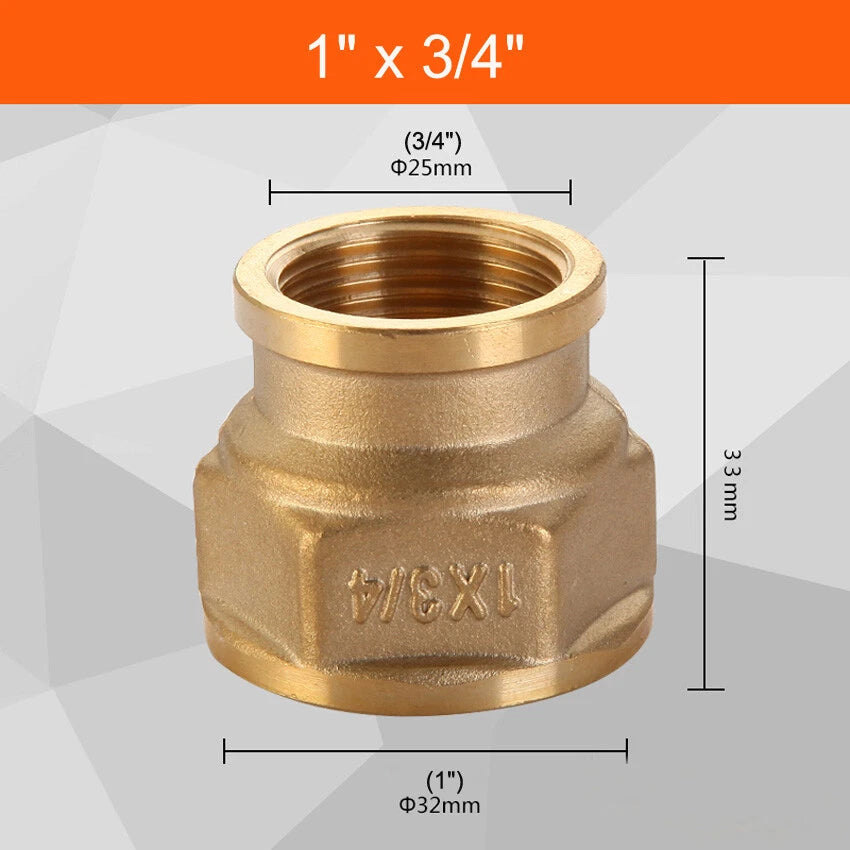 BSP Female Thread Brass Pipe Fitting Adapter | Coupler Connector 1/2" 3/4" 1"