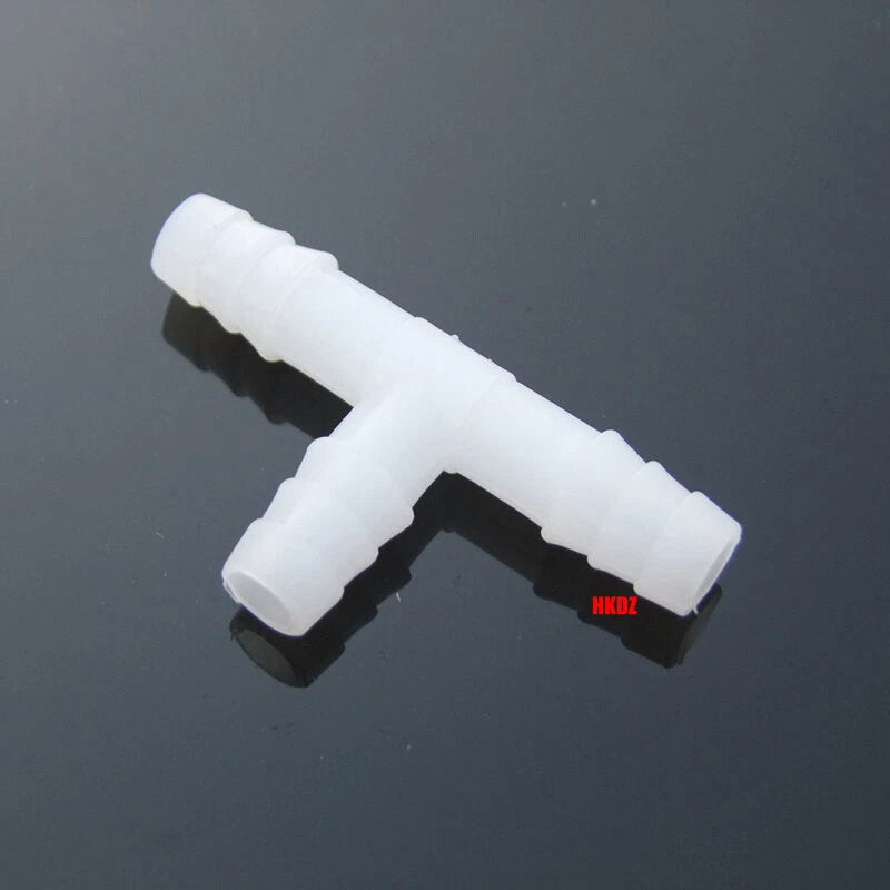 Plastic Tee Hose Joiner Barb T-Piece 3 Way Connector Pipe Fitting Air Fuel Water