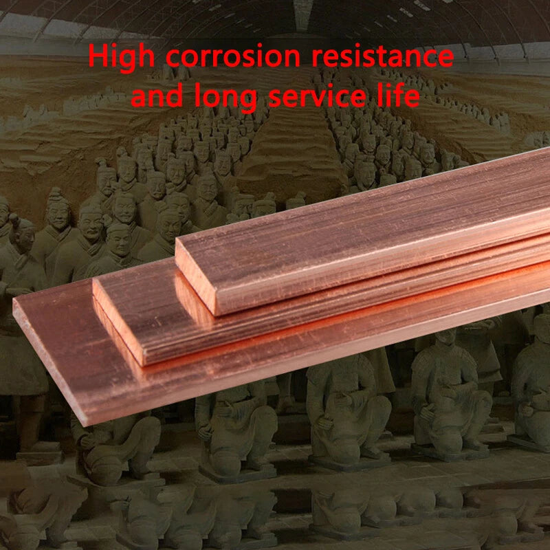 T2 Copper Flat Bar Pure Cu Electrical Copper Bus Bar Strip Metal Sheet 500mm
