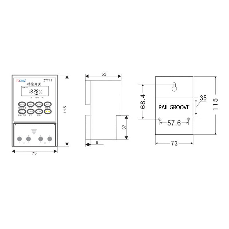 Time Switch AC 220V Timer + Contactors 2.2KW - 25KW for Street lights Billboards - HomeDIYer