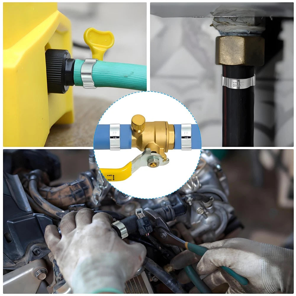 Stainless Steel Double Ear O-Clips — Hose Clamps for Fuel, Air & Water Lines