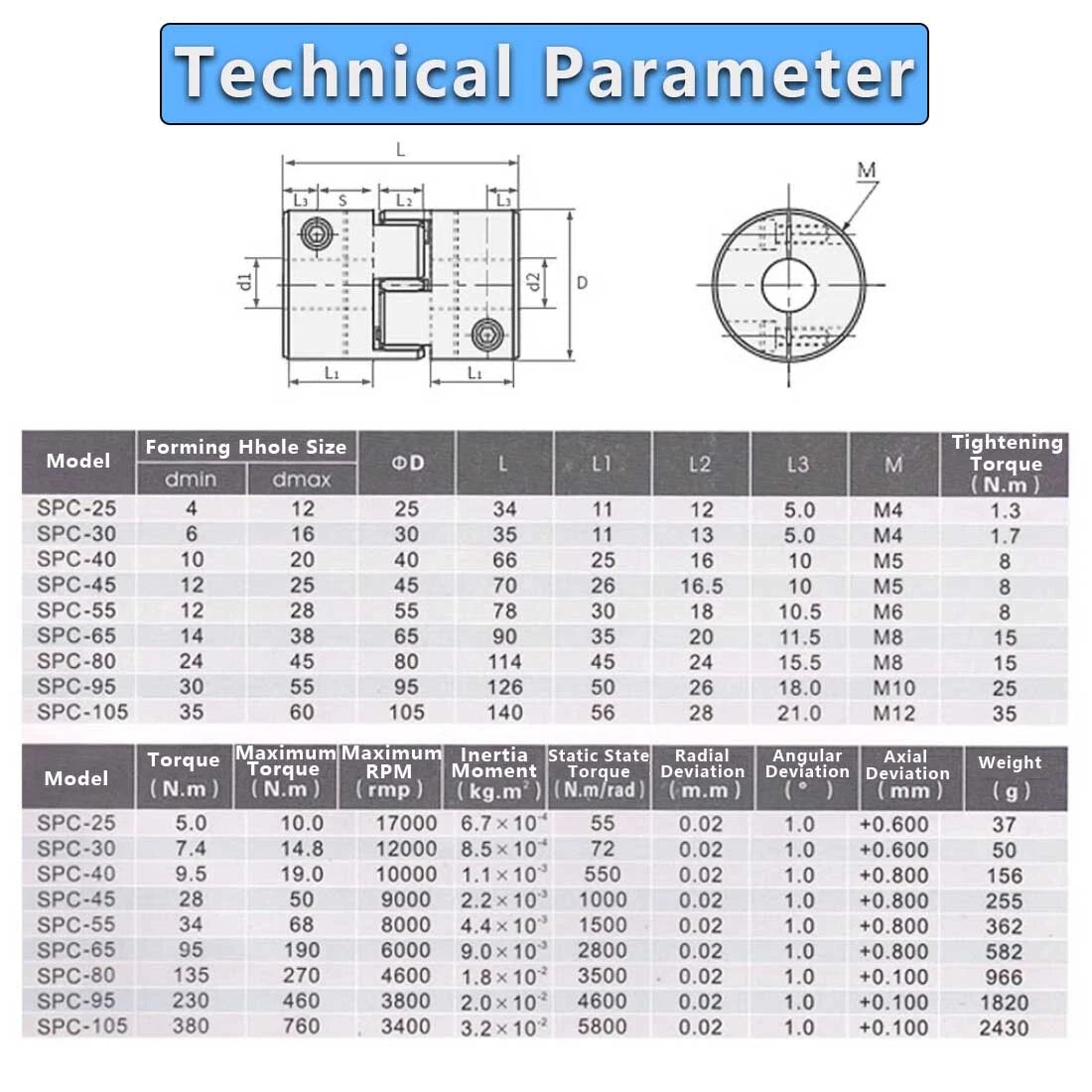D30L40 CNC Shaft Coupler Flexible Plum Spider Jaw Coupling Stepper Motor 5~16mm