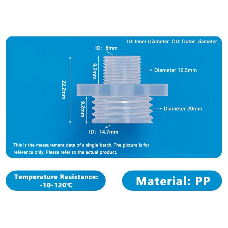 Plastic Male Thread Hose Connector — Internal Connection Tube Pipe Fitting