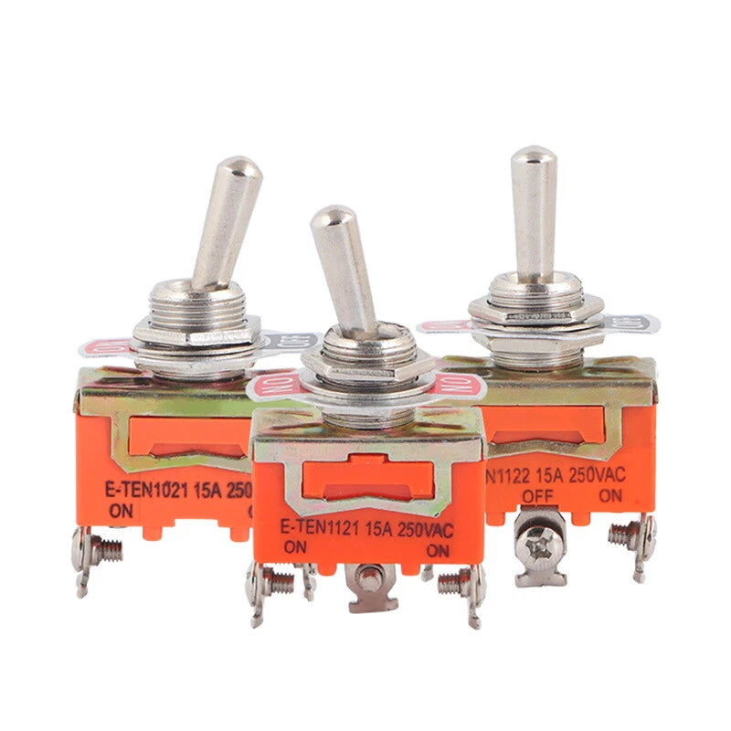 Heavy Duty Toggle Switch | ON-OFF ON-ON 2/3 Position SPST DPST DPDT | 5A–15A 250VAC | Car Dash Boat Panel