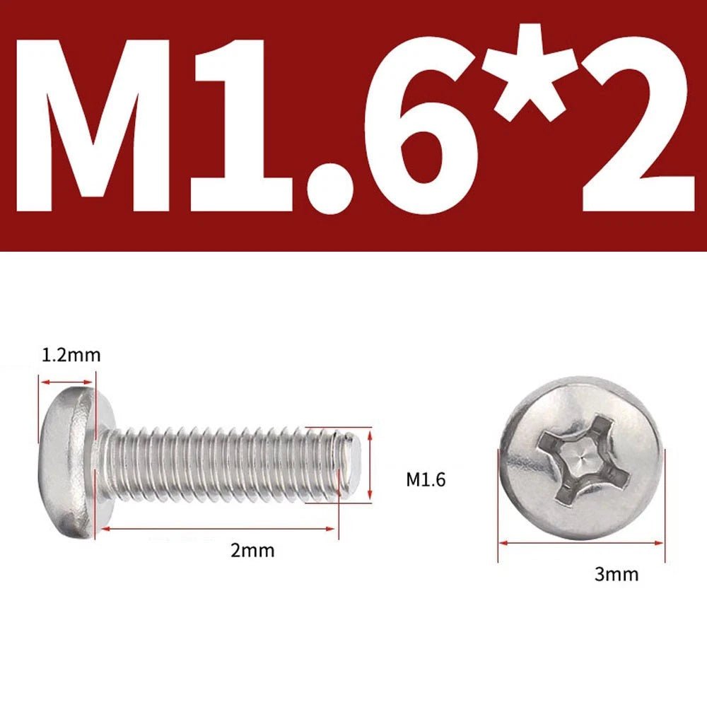 Phillips Pan Head Machine Screws — A4 Marine Grade Stainless Steel, DIN 7985 (M1.6–M10) - HomeDIYer