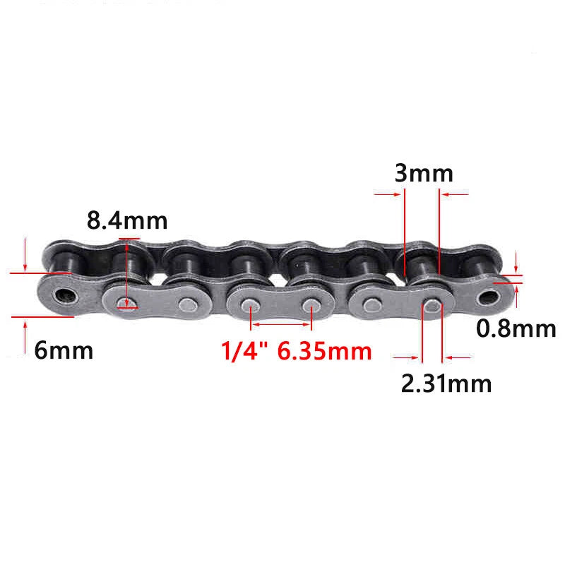 8T-50T Roller Chain Sprockets B-Type 04C 1/4" Pitch 6.35mm Chain Link 45# Steel
