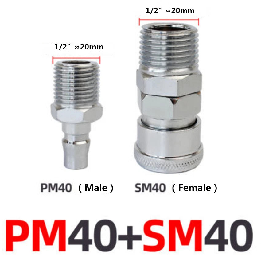 Air Hose Quick Release Coupler Set — Male & Female Compressor Fittings