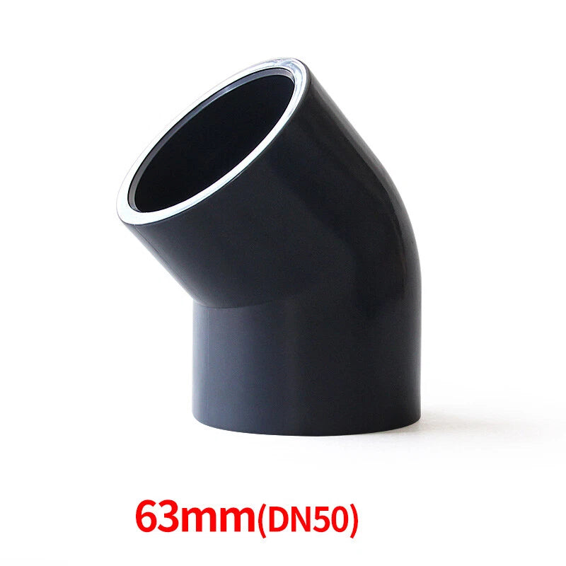 Black PVC Pipe 45° Elbow Plumbing Fittings Connector Coupling Water 20-110mm