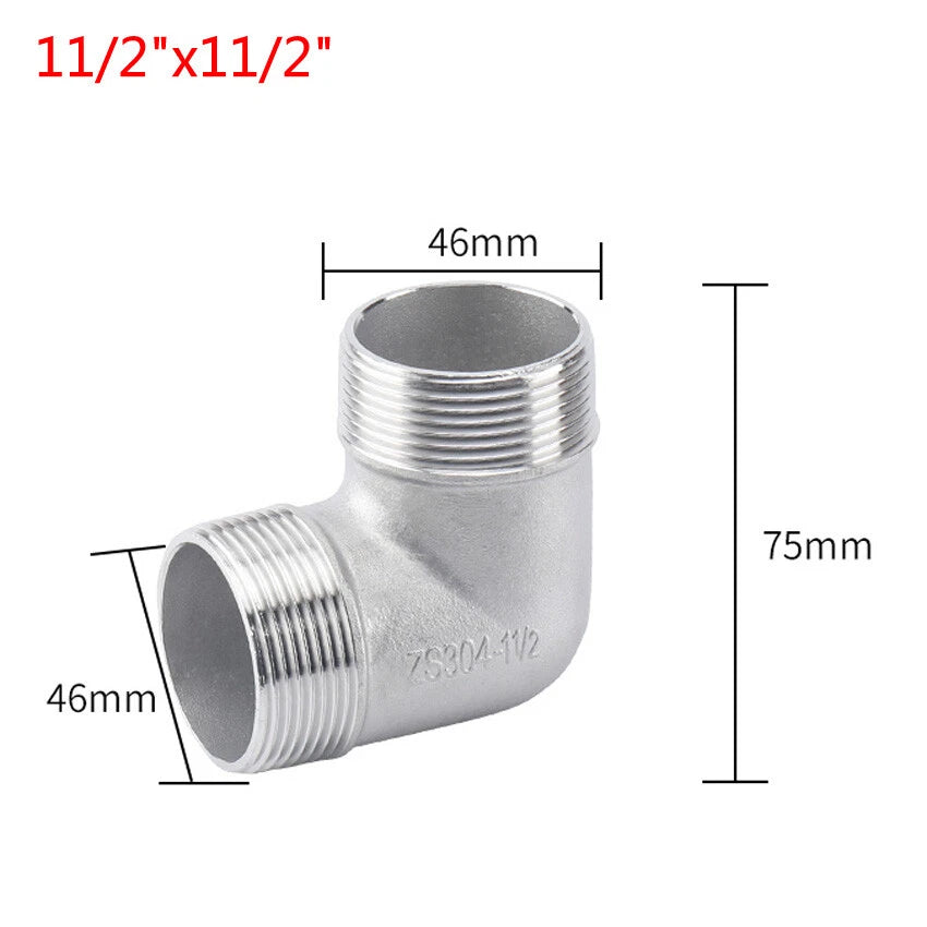 A2 Stainless Steel BSP Male Elbow Pipe Fitting — 1/4" to 2" Equal & Reducing