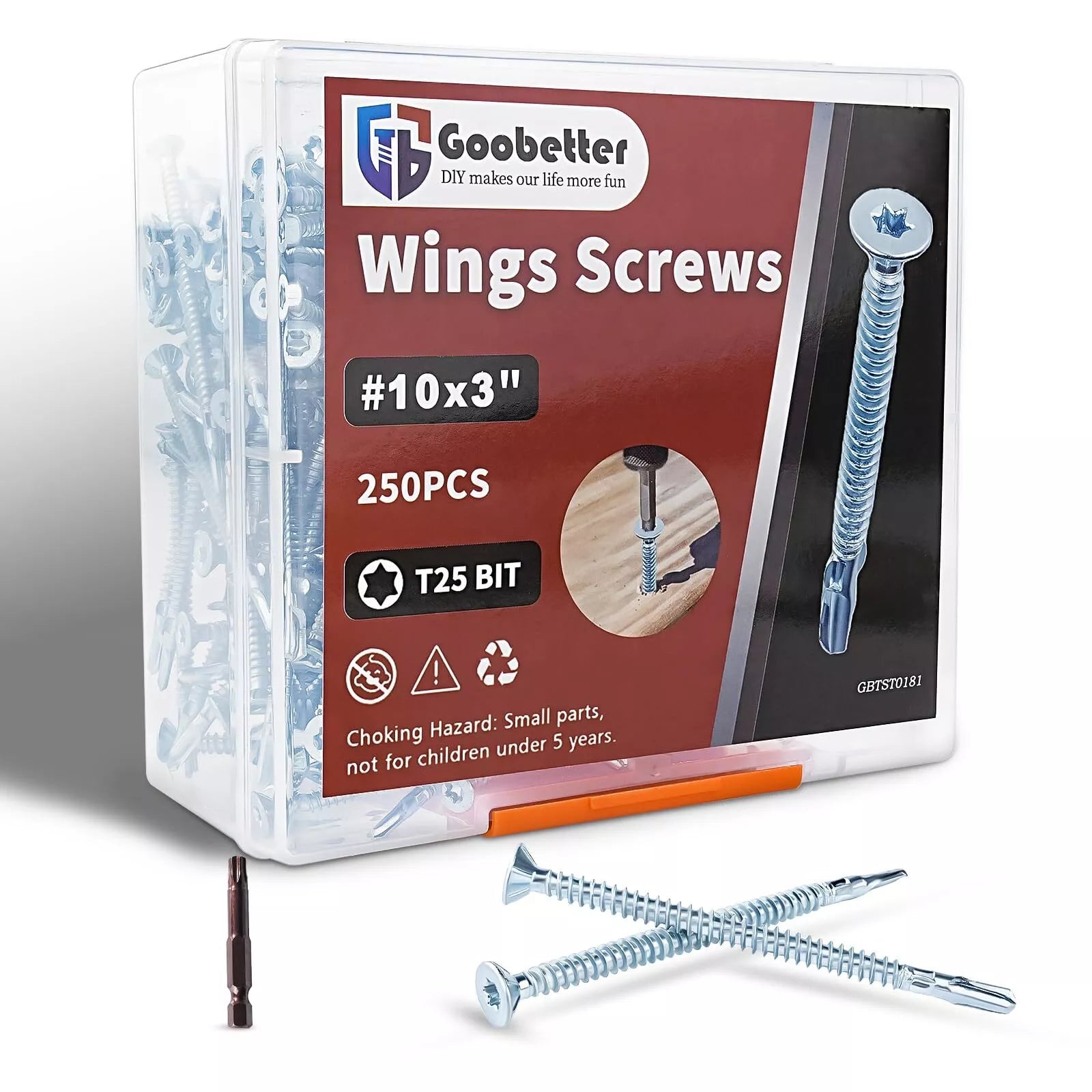 #10 #12 #14 Reamer Wood Tek Screws Set Wood to Metal Fastening Reamer Wings Torx/Star Drive