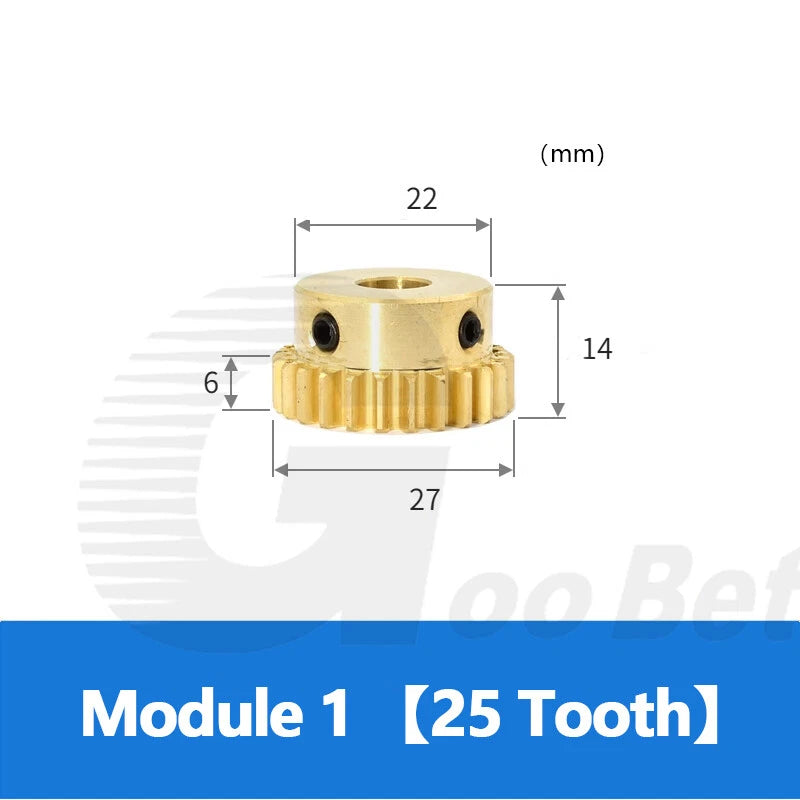 Brass Spur Gear Module 1 with Hub 15-50 Tooth Motor Pinion Bore 4-12mm Precision