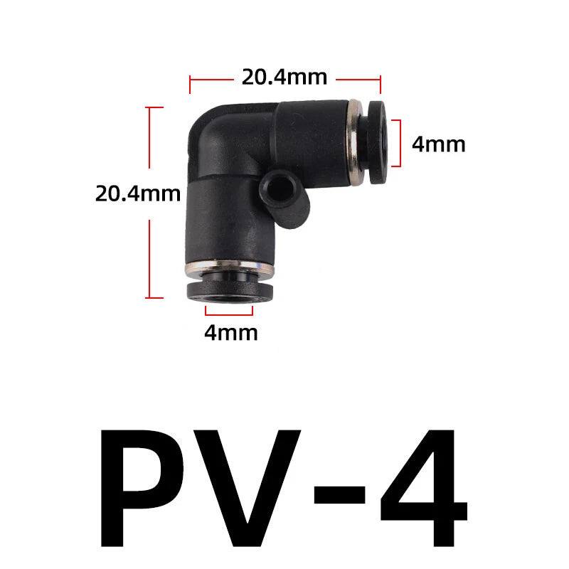 3 4 6mm Pneumatic Push Fit Straight Elbow T-Piece Connector Air Water Lines Hose