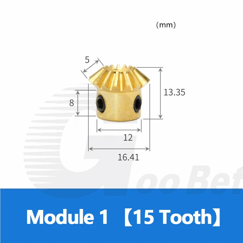 Mod 0.5/0.8/1/1.5 Bevel Gear Set Brass 1:1 Pairing 15/20/25/30 Tooth Miter Gear
