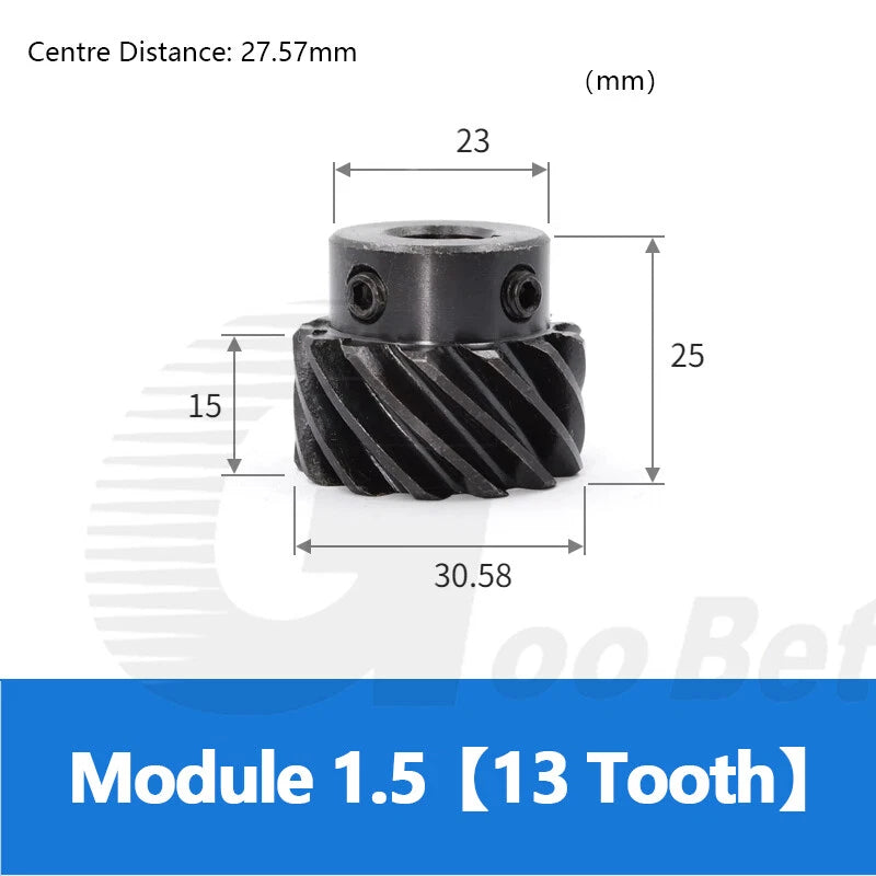 Module 1 1.5 2 Helical Gear C45 Steel Left-handed 45° 13 - 30 Tooth Motor Pinion