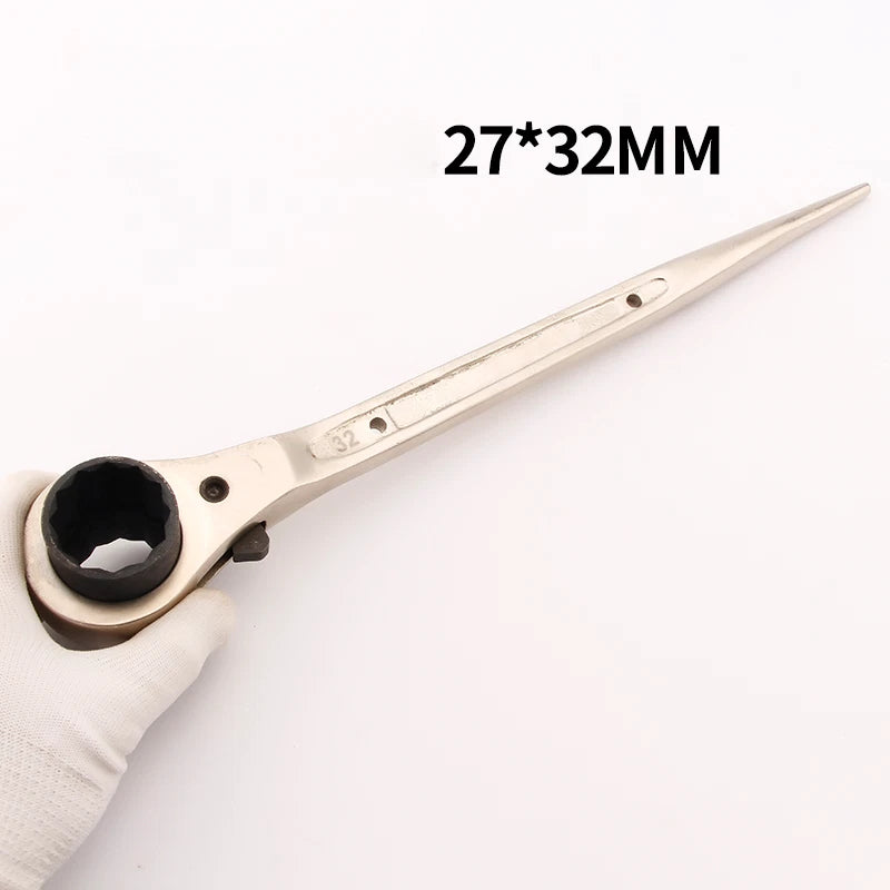 Chrome Vanadium Steel Plum Dual-Use Pointed Tail Socket Ratchet Wrenches