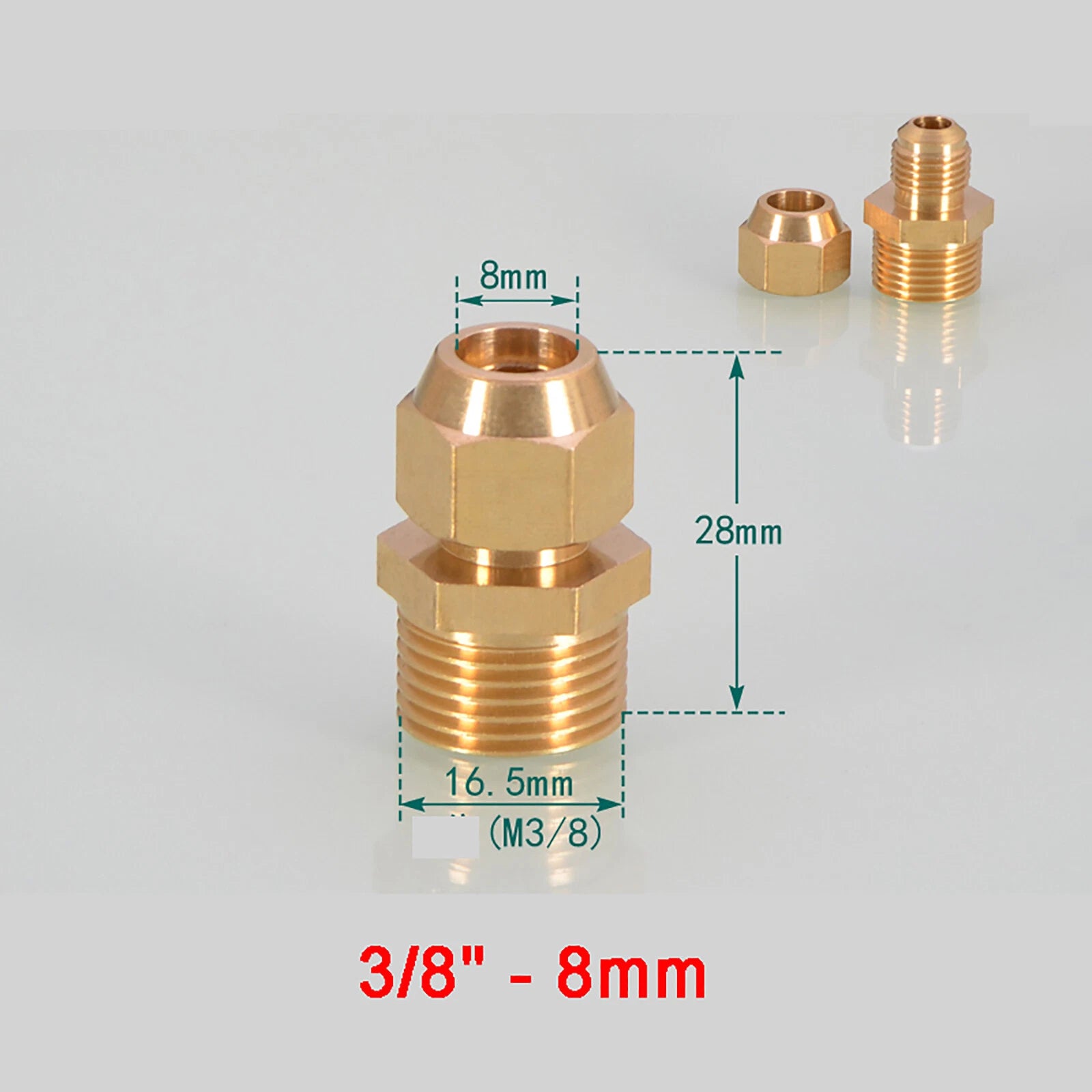 Brass Straight Flare Tube Connector Fittings — 1/8" to 1/2" × 6mm–12mm