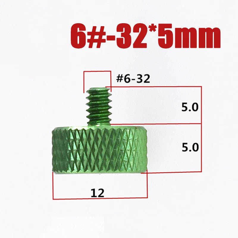 Knurled Thumb Screws – Aluminum Hand Grip Bolts, 6 - 32 & 1/4 - 20 UNC, 5mm–30mm, 10 Colors - HomeDIYer