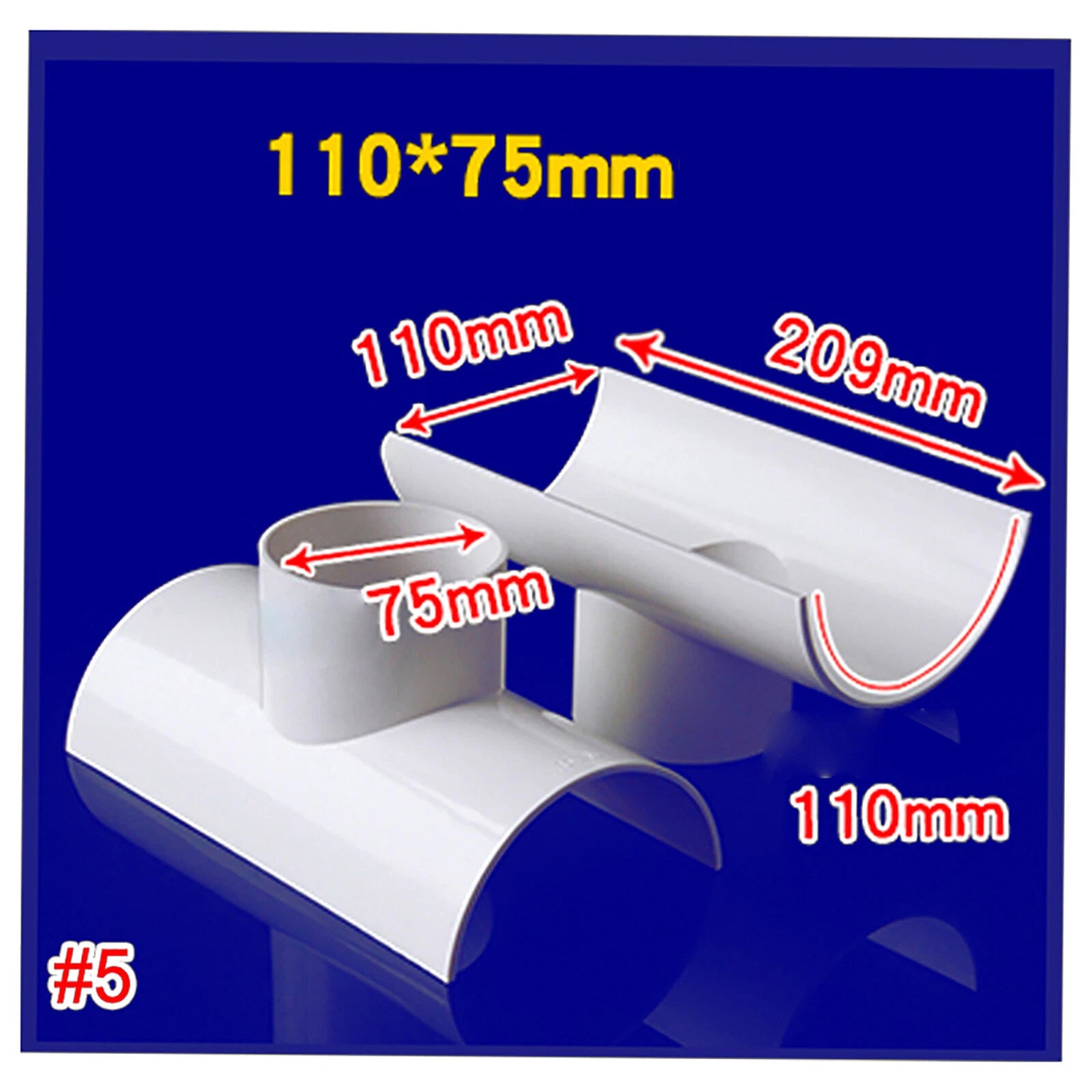 PVC Repair Pipe Fitting Reducing Tee Reducer Drain Pipe Fittings White 50- 110mm
