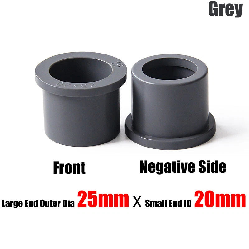 20mm to 90mm PVC Pipe Eccentric Reducing Bushing Fittings Connector Joints Grey