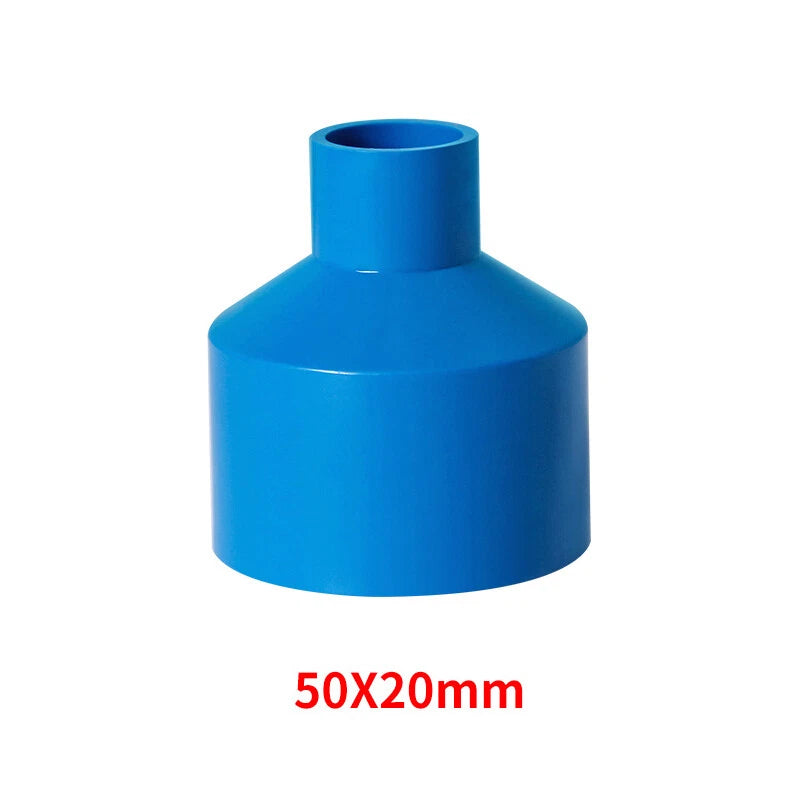 PVC Pipe Reducing Plumbing Concentric Connector 25-90mm Coupling Fittings Blue