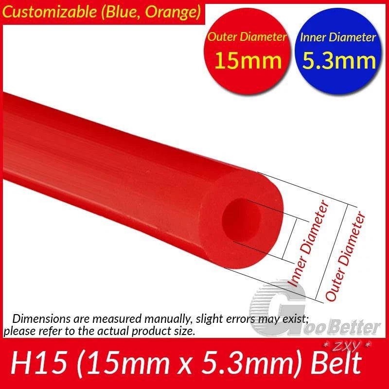 PU Round Hollow Drive Belt — Polyurethane 5mm to 15mm, Connectible, with Brass or Aluminium Buckle Options
