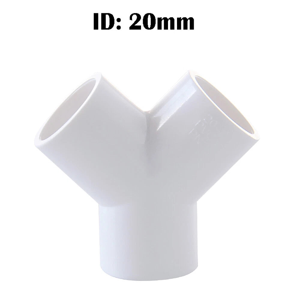 PVC Y-Fitting ID 20~63mm White Blue Grey PVC Y-Type Pipe Fitting Split Fittings