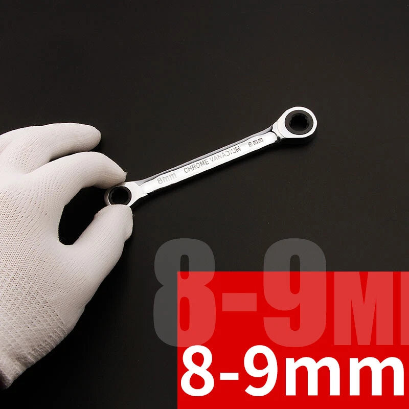 Ratchet Spanner Combination Double-End Metric Wrench Mirror Polished 6mm~24mm