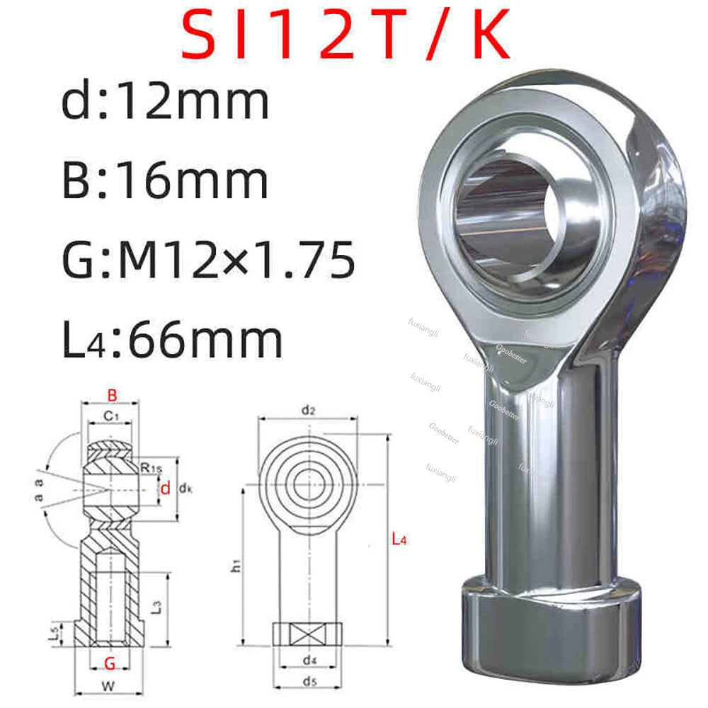 Rod End Bearings PHS Female M6-M35 Right-Left Hand Thread A2 Stainless Steel