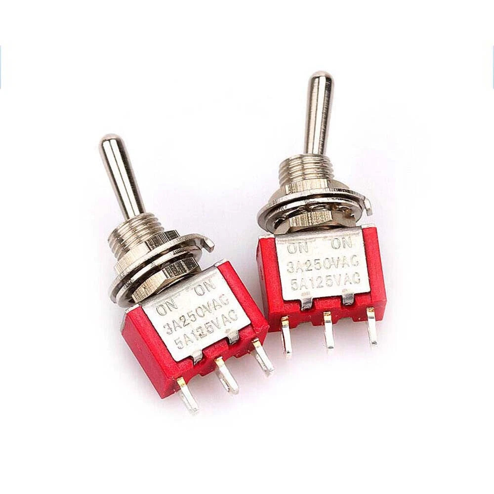 MTS PS Series Mini Toggle Switch — 3/6/9/12 Pin, 2-Way & 3-Way, Latching & Self-Resetting