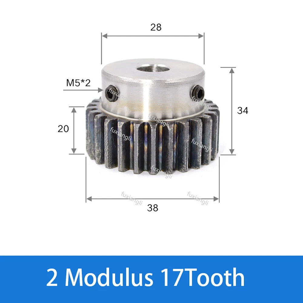 2 Mod 12-40Tooth Spur Gears pitch 6.28mm 45# Steel With Keyway Pinion Motor Gear