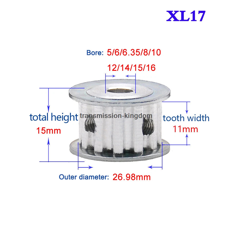 XL 10T-40T Synchronous Wheel Width 11mm Timing Belt Pulley Bore 4-20mm