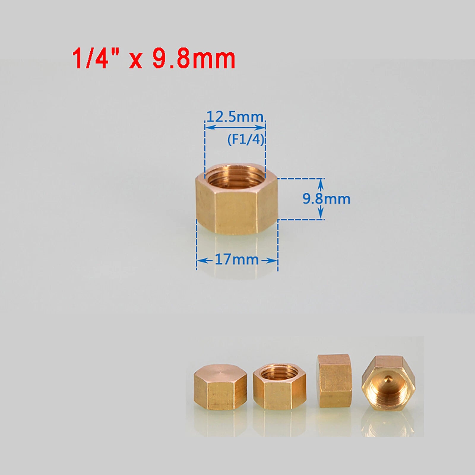 Brass Female BSP Blanking Cap Stop End Pipe Fittings — 1/8" to 1" Hex & Octagonal