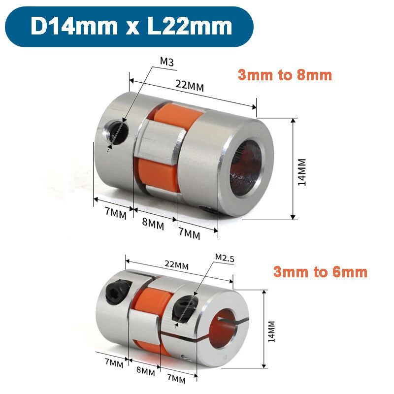 CNC Shaft Coupler Flexible Plum Spider Jaw Coupling Stepper Motor D14mm - 150mm