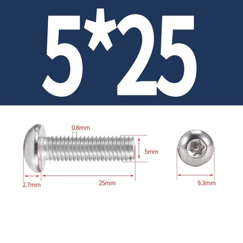 M5 M6 A2 Stainless Pan Head Torx Pin Security Machine Screws | Anti - Vandal Bolts - HomeDIYer