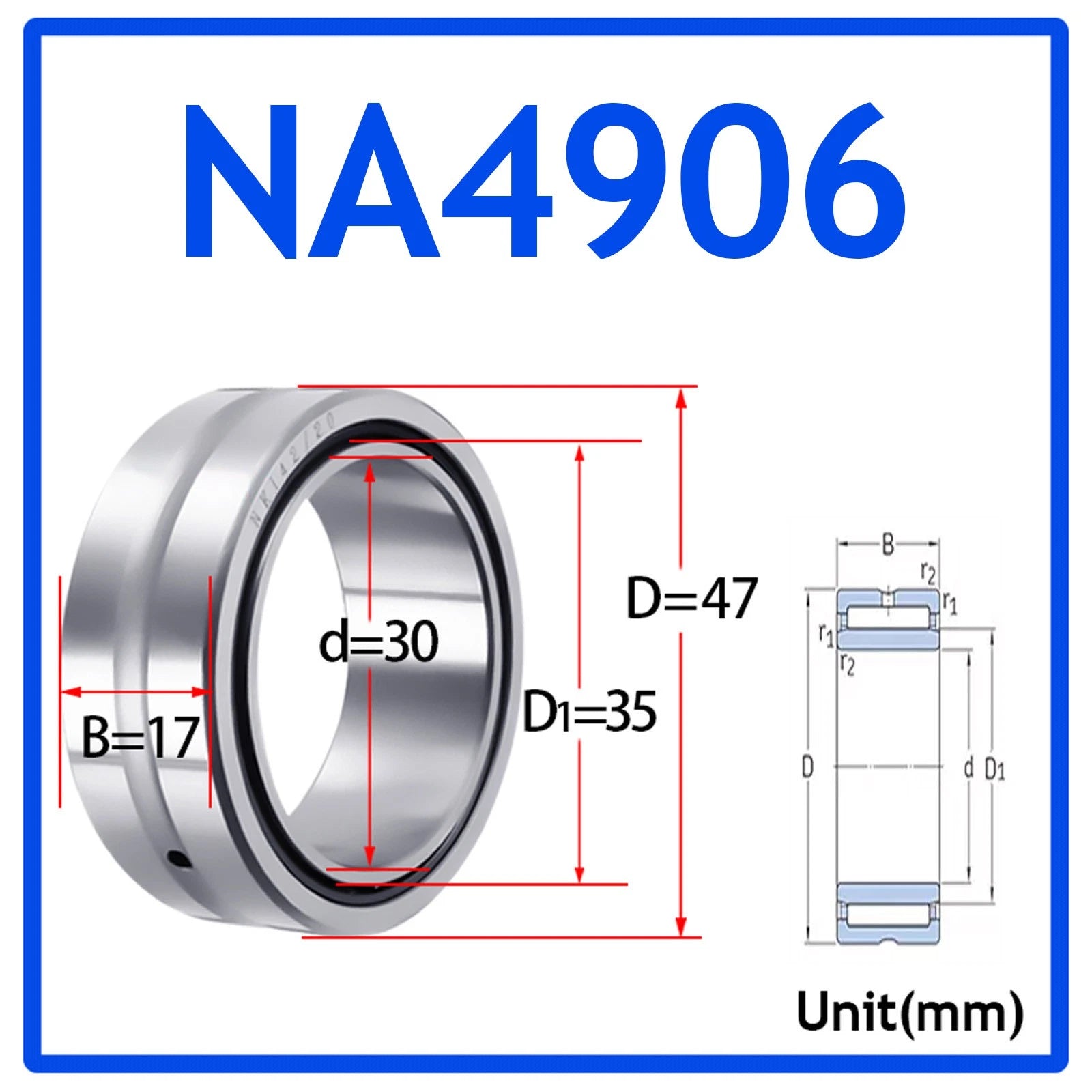 Needle Roller Bearings With Inner Ring High-Quality NA4900 - NA6920 ID 10-100mm