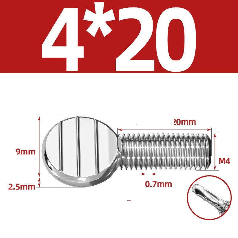 M4–M10 & 1/4"-5/16" Spade-Head Thumb Screws – A2 304 Stainless Steel, Tool-less Hand Grip