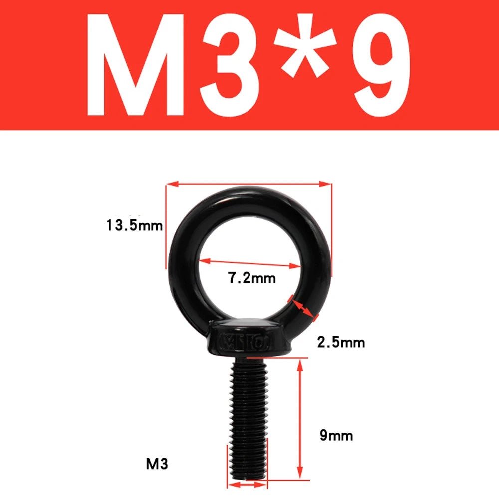 Black 304 Stainless Steel Eye Bolts and Eye Nuts — M3 to M20 Lifting Hardware - HomeDIYer