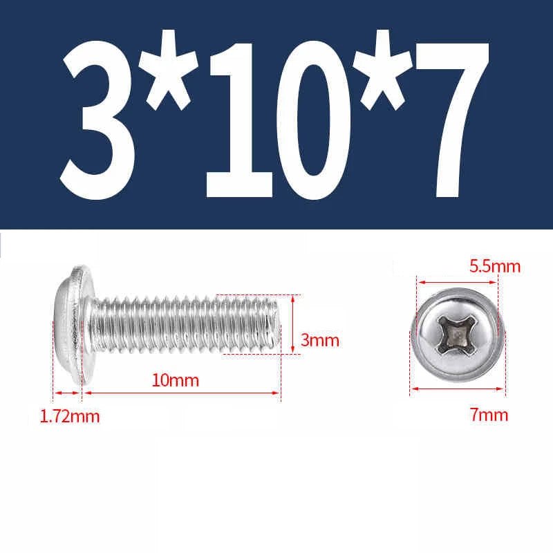 Phillips Flanged Pan Head Machine Screws 316 Stainless Steel M3 M4 M5 M6 - HomeDIYer